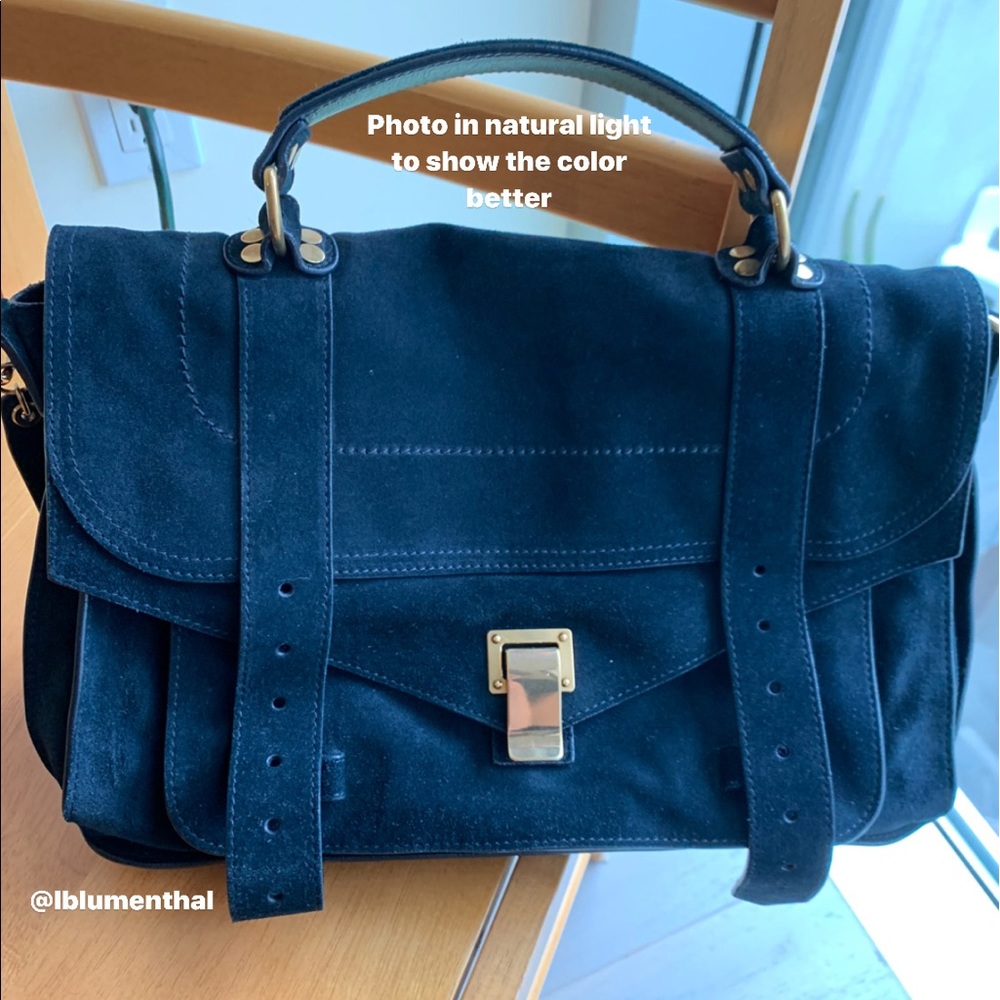 Proenza Schouler PS1 Medium Navy Suede